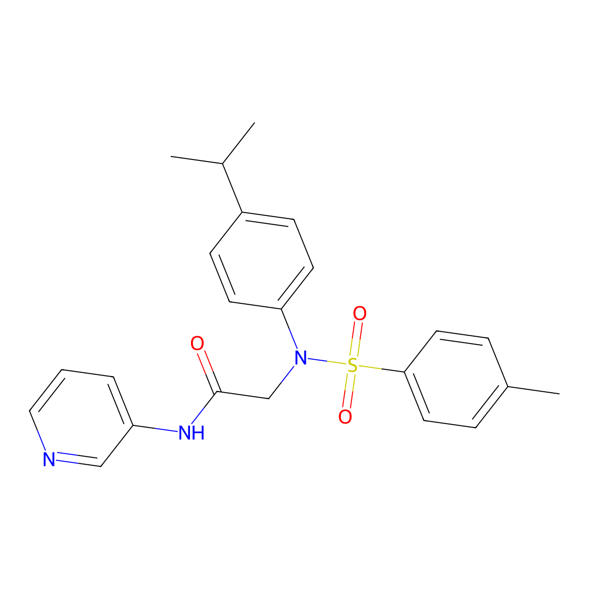 2-(N-(4-methylphenyl)sulfonyl-4-propan-2-ylanilino)-N-pyridin-3-ylacetamide molecular structure, CAS 361199-80-6