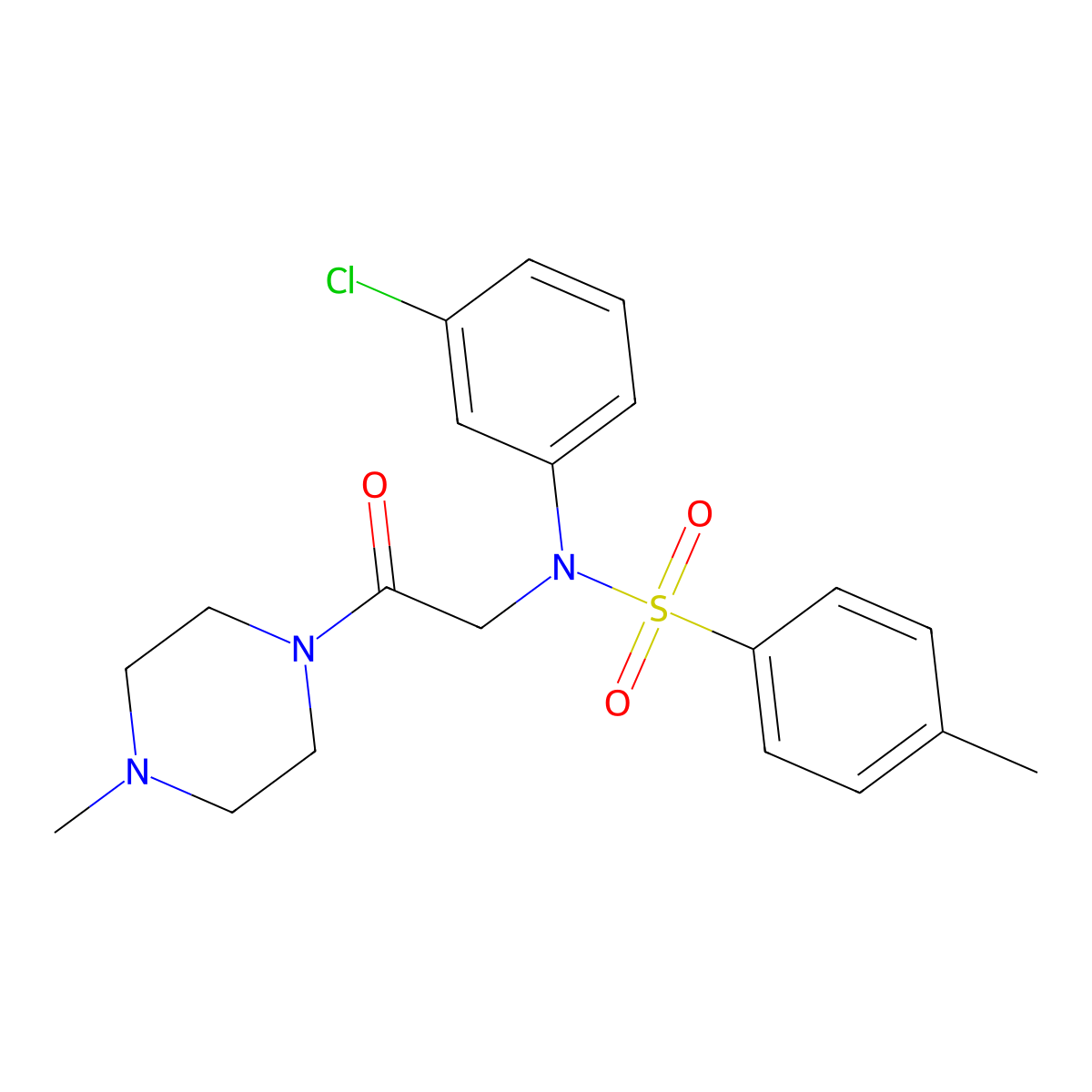 N-(3-chlorophenyl)-4-methyl-N-[2-(4-methylpiperazin-1-yl)-2-oxoethyl]benzenesulfonamide molecular structure, CAS 361199-85-1