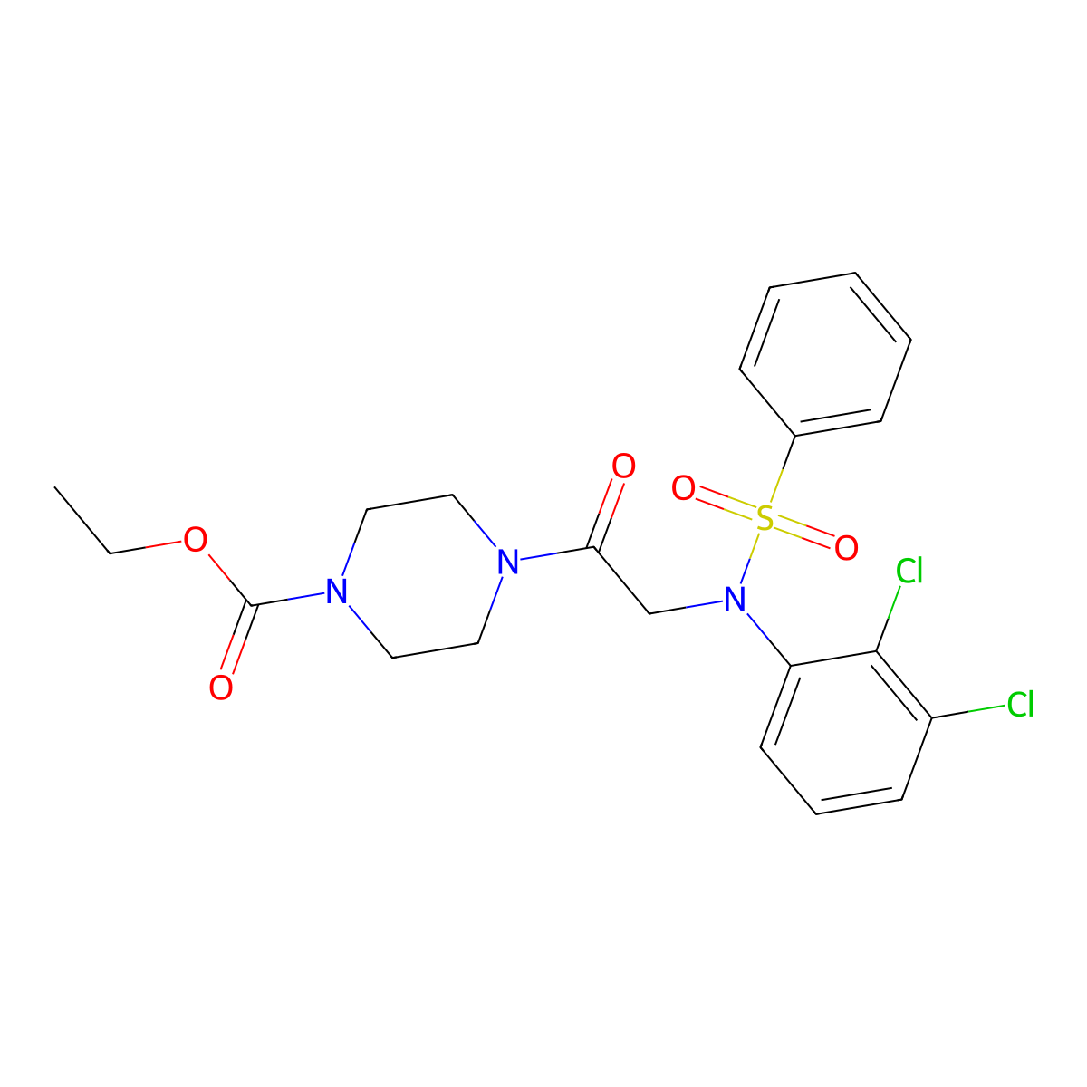 ethyl 4-[N-(2,3-dichlorophenyl)-N-(phenylsulfonyl)glycyl]piperazine-1-carboxylate molecular structure, CAS 361199-87-3