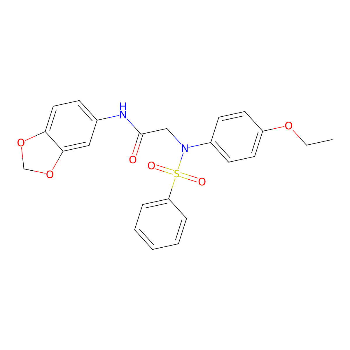 2-[N-(benzenesulfonyl)-4-ethoxyanilino]-N-(1,3-benzodioxol-5-yl)acetamide molecular structure, CAS 361199-88-4