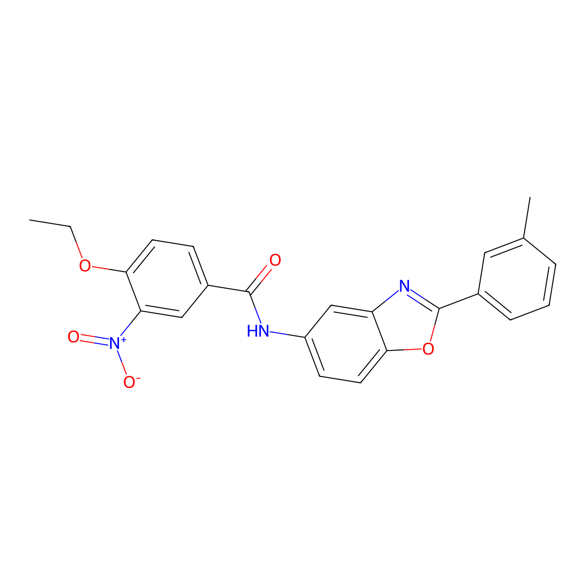 4-ethoxy-N-[2-(3-methylphenyl)-1,3-benzoxazol-5-yl]-3-nitrobenzamide molecular structure, CAS 361199-94-2