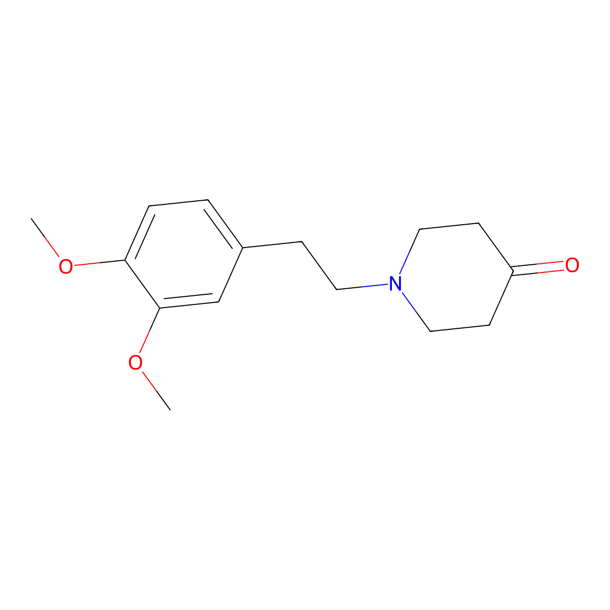4-Piperidone, 1-(3,4-dimethoxyphenethyl)- molecular structure, CAS 3612-14-4