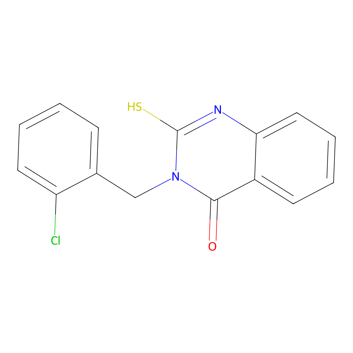 3-(2-chlorobenzyl)-2-thioxo-2,3-dihydroquinazolin-4(1H)-one molecular structure, CAS 36120-41-9