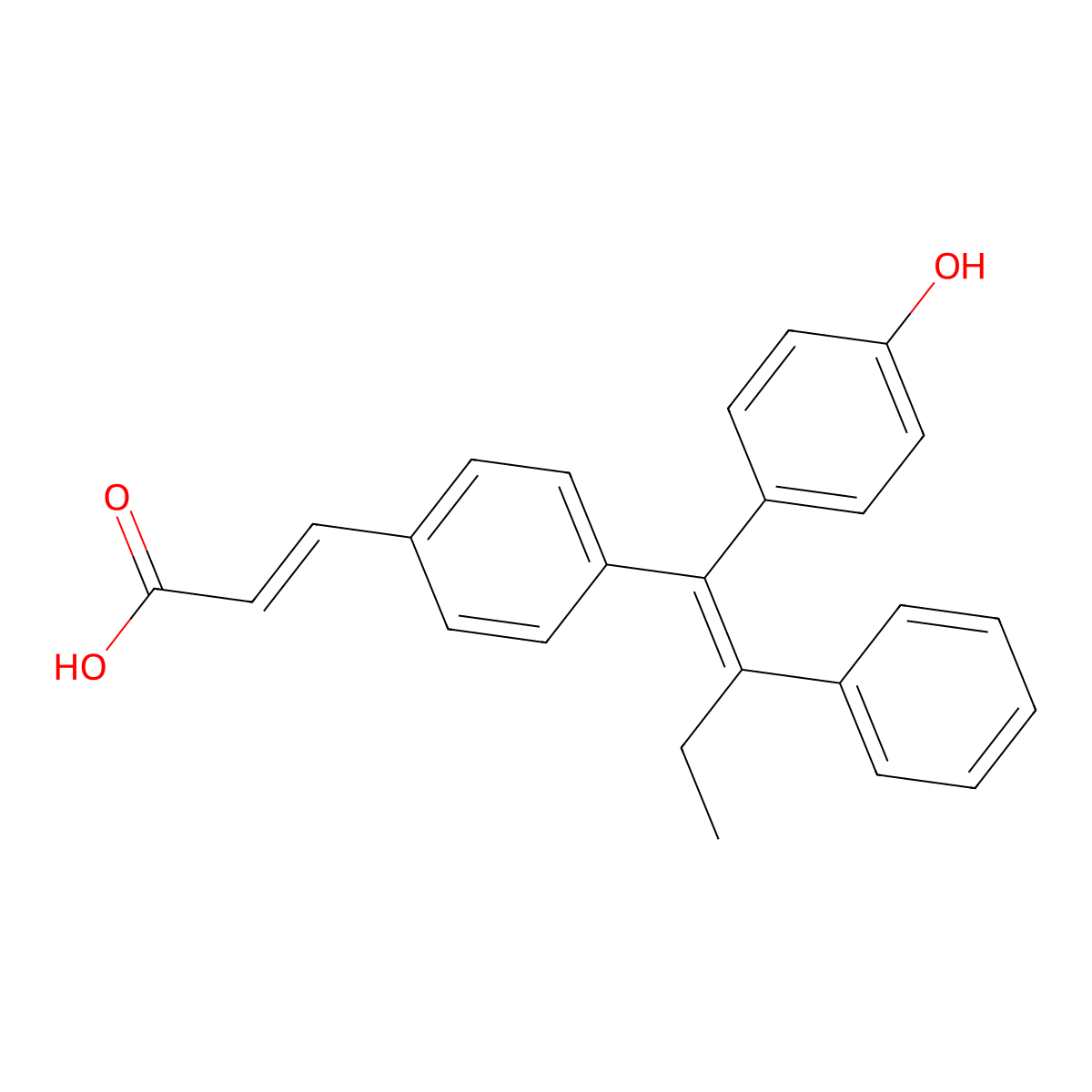 (E)-3-(4-((Z)-1-(4-Hydroxyphenyl)-2-phenylbut-1-en-1-yl)phenyl)acrylic acid molecular structure, CAS 361203-06-7