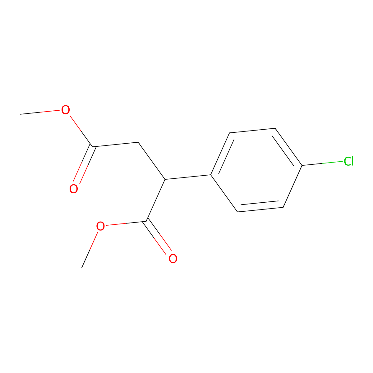 Dimethyl 2-(4-chlorophenyl)succinate molecular structure, CAS 36122-30-2
