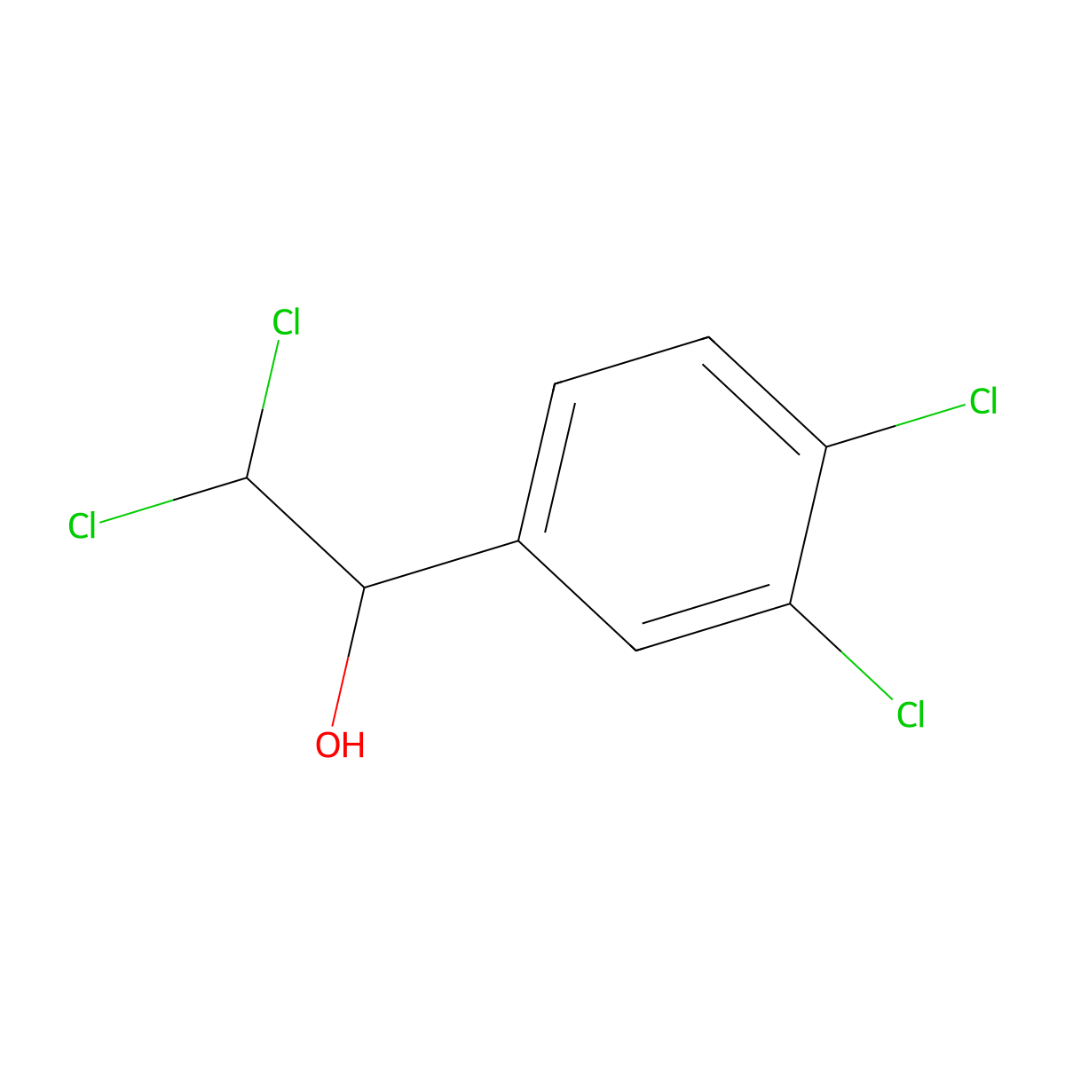 2,2-Dichloro-1-(3,4-dichlorophenyl)ethanol molecular structure, CAS 36129-19-8