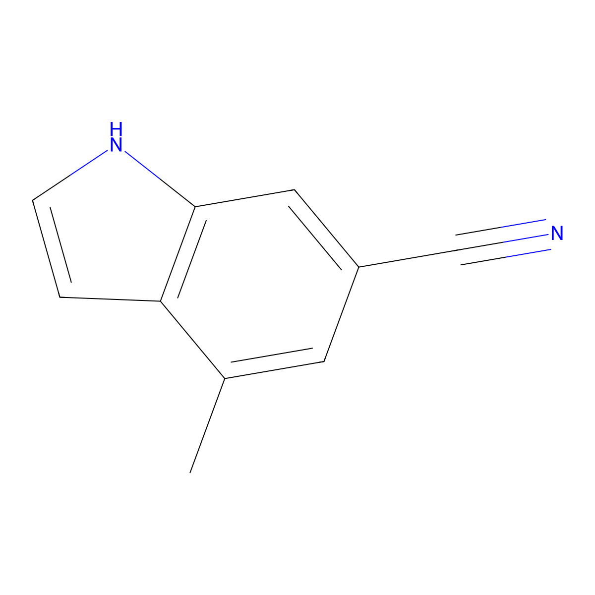 4-Methyl-1H-indole-6-carbonitrile molecular structure, CAS 3613-02-3