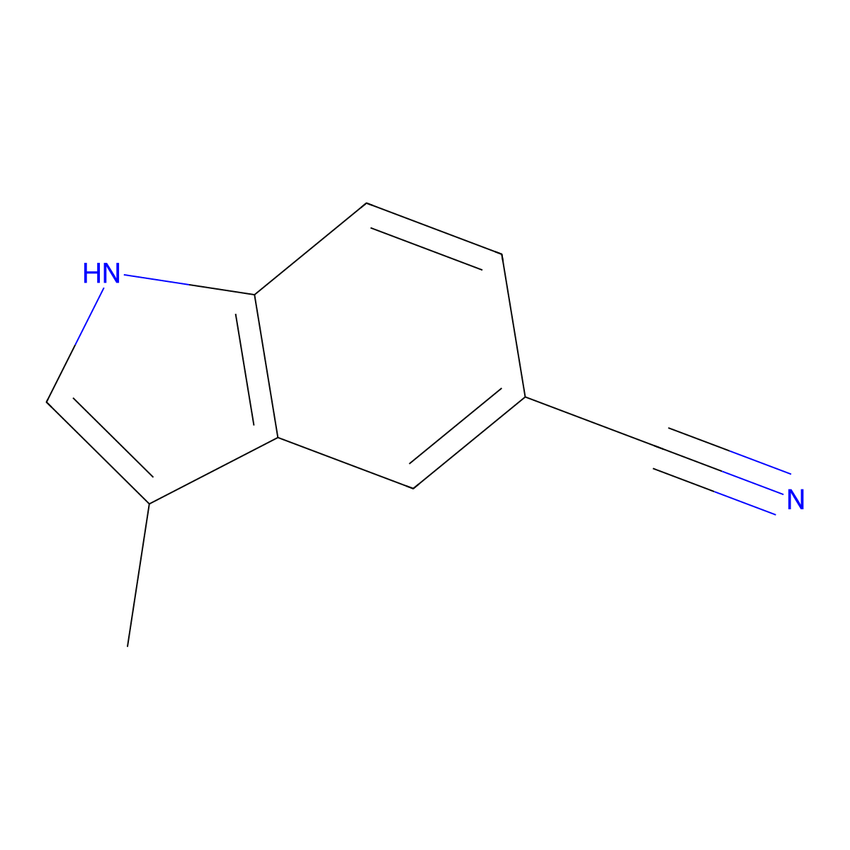 3-Methyl-1H-indole-5-carbonitrile molecular structure, CAS 3613-06-7