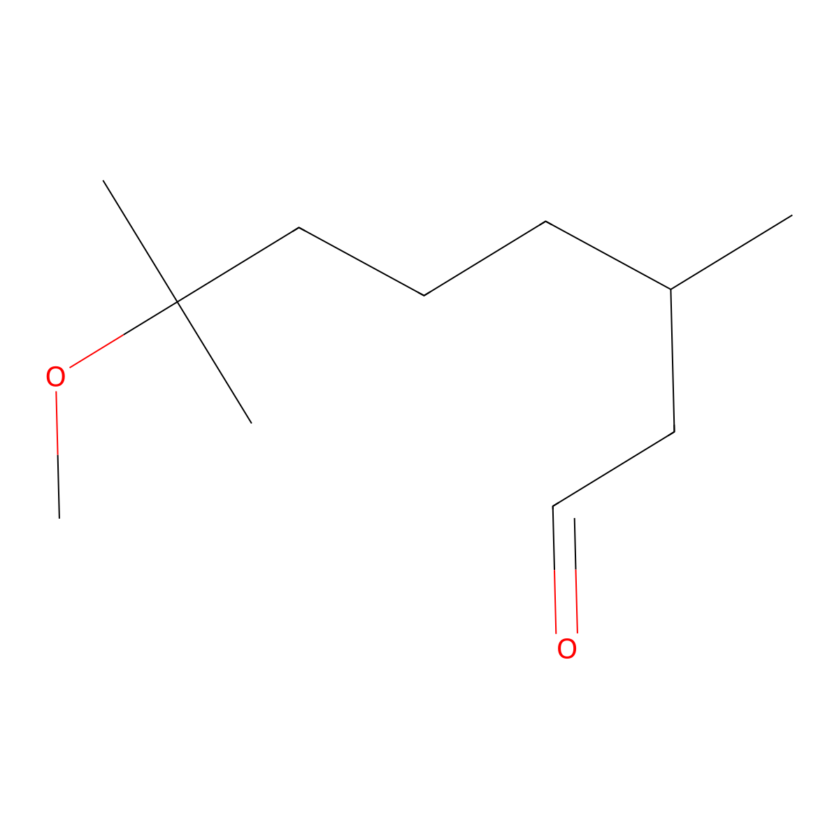 7-Methoxy-3,7-Dimethyloctanal molecular structure, CAS 3613-30-7