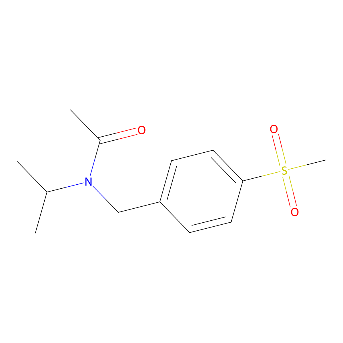 Acetamide, N-isopropyl-N-(p-(methylsulfonyl)benzyl)- molecular structure, CAS 3613-88-5