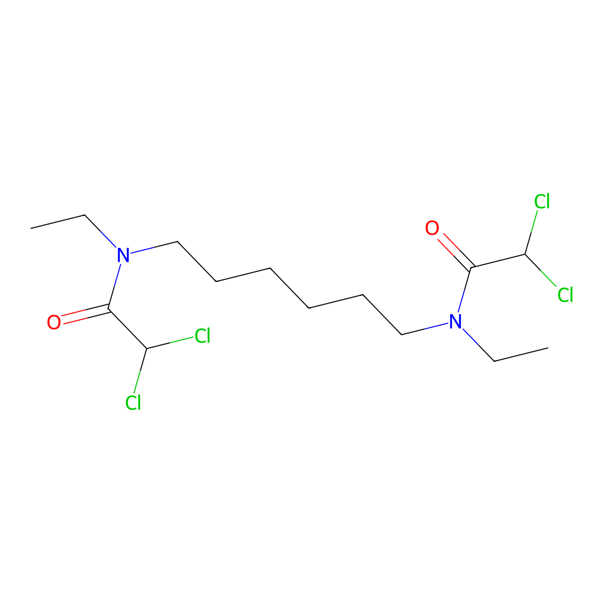 N,N'-1,6-Hexanediylbis(2,2-dichloro-N-ethylacetamide) molecular structure, CAS 3613-89-6