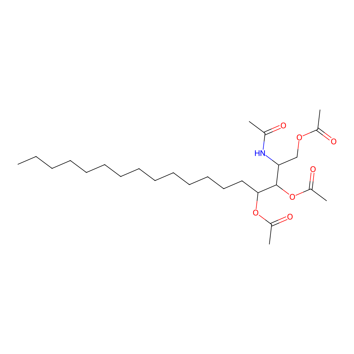 Acetamide, N-[2,3-dihydroxy-1-(hydroxymethyl)heptadecyl]-, triacetate (ester) molecular structure, CAS 3613-96-5
