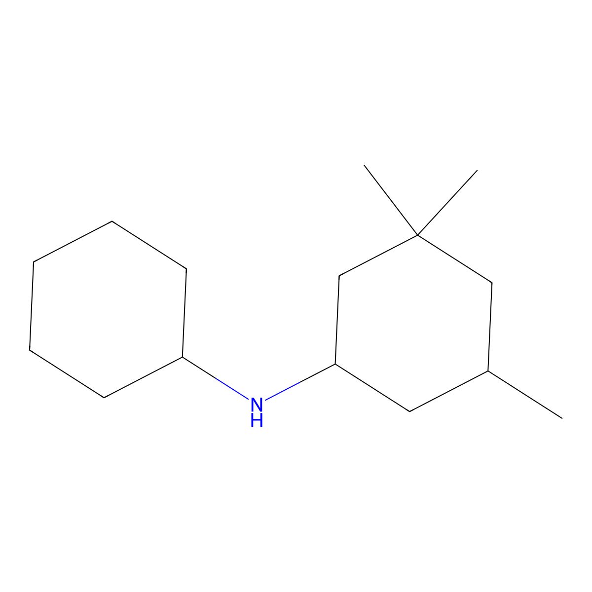 N-Cyclohexyl-3,3,5-trimethylcyclohexan-1-amine molecular structure, CAS 36132-73-7