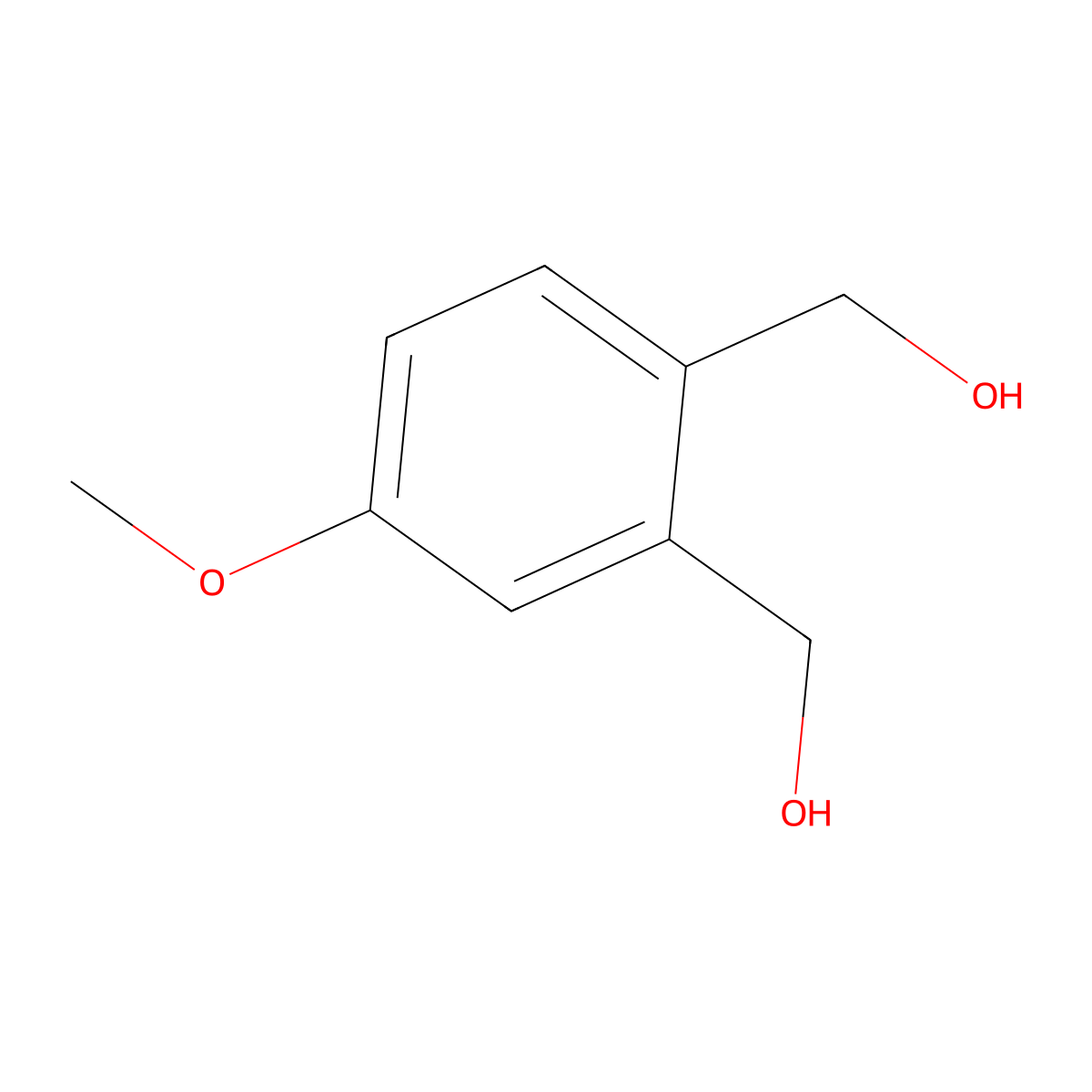 4-Methoxy-1,2-benzenedimethanol molecular structure, CAS 36132-95-3