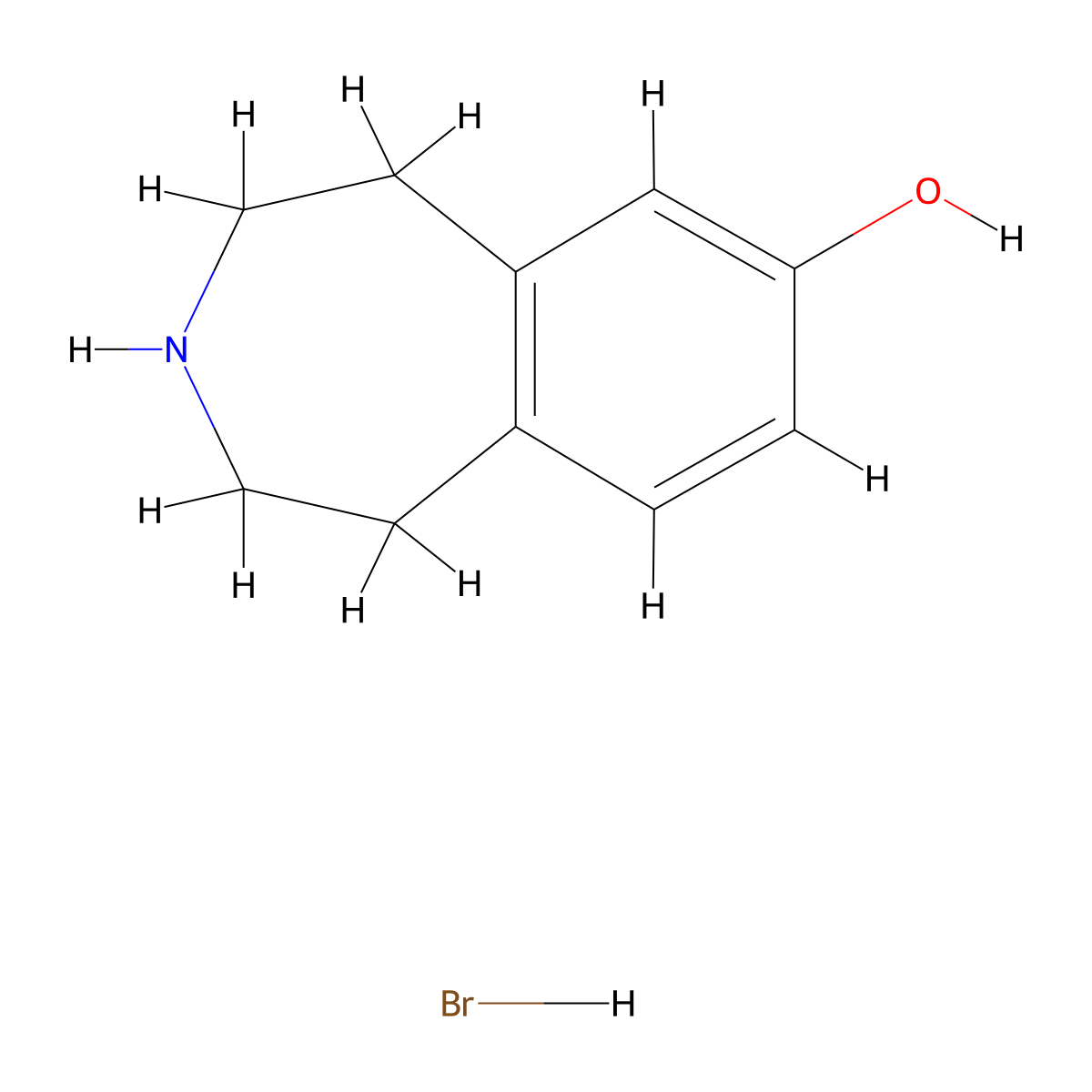 2,3,4,5-tetrahydro-1H-3-benzazepin-7-ol hydrobromide molecular structure, CAS 36132-99-7