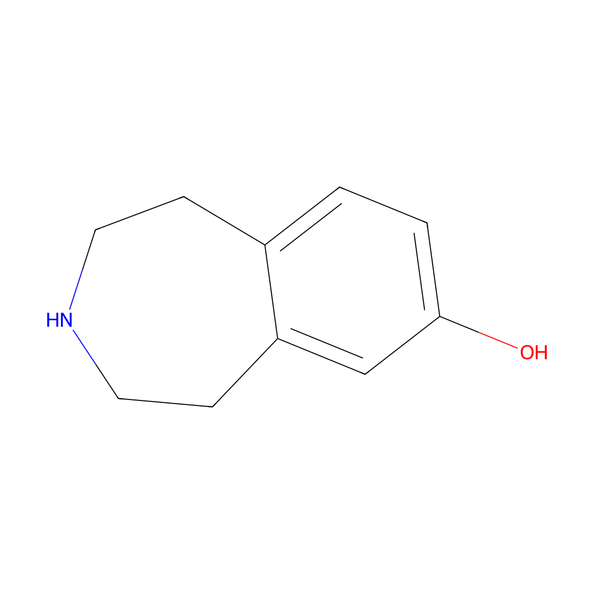 2,3,4,5-tetrahydro-1H-3-benzazepin-7-ol molecular structure, CAS 36133-00-3