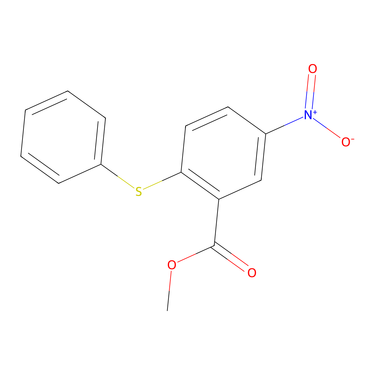 Methyl 5-nitro-2-(phenylthio)benzoate molecular structure, CAS 361336-72-3
