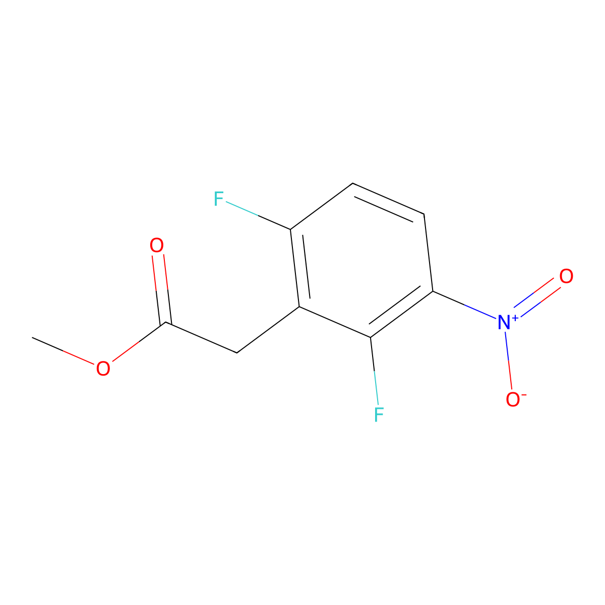 Methyl 2-(2,6-difluoro-3-nitrophenyl)acetate molecular structure, CAS 361336-79-0