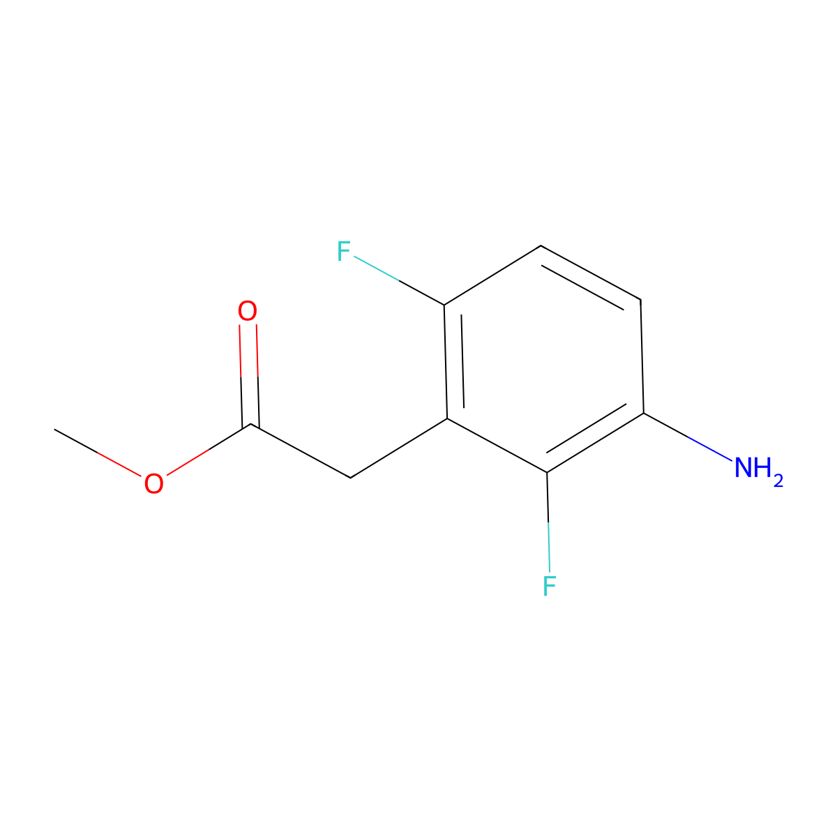 Methyl 2-(3-amino-2,6-difluorophenyl)acetate molecular structure, CAS 361336-80-3