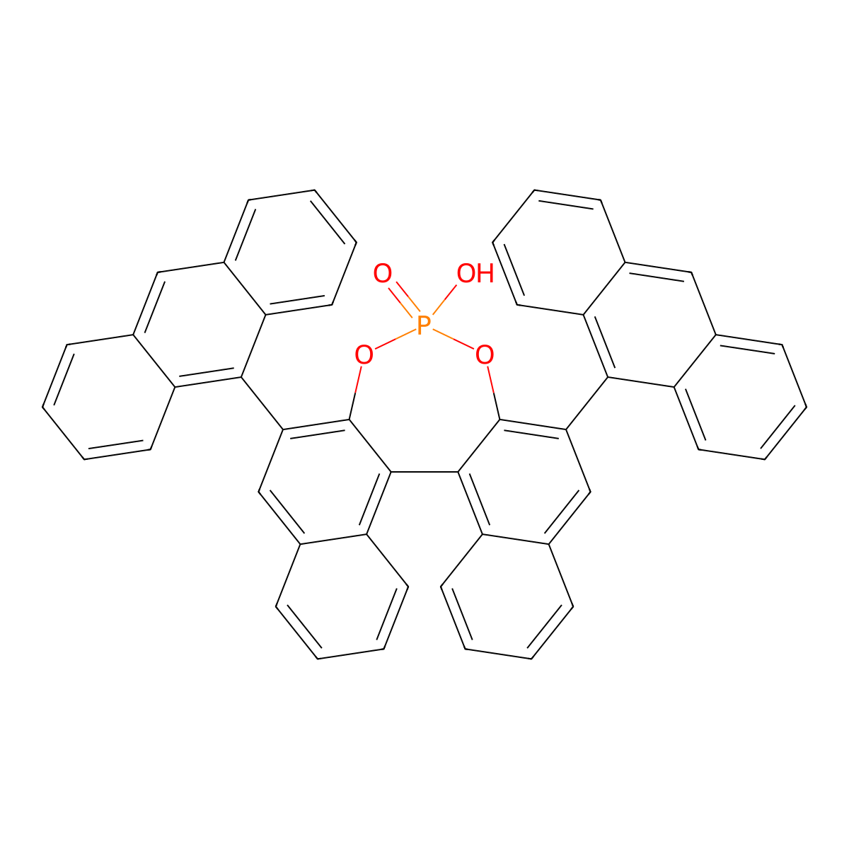 (S)-3,3'-BIs(anthracenyl-9-yl)-1,1'-binapthyl-2,2'-diyl hydrogenphosphate molecular structure, CAS 361342-52-1