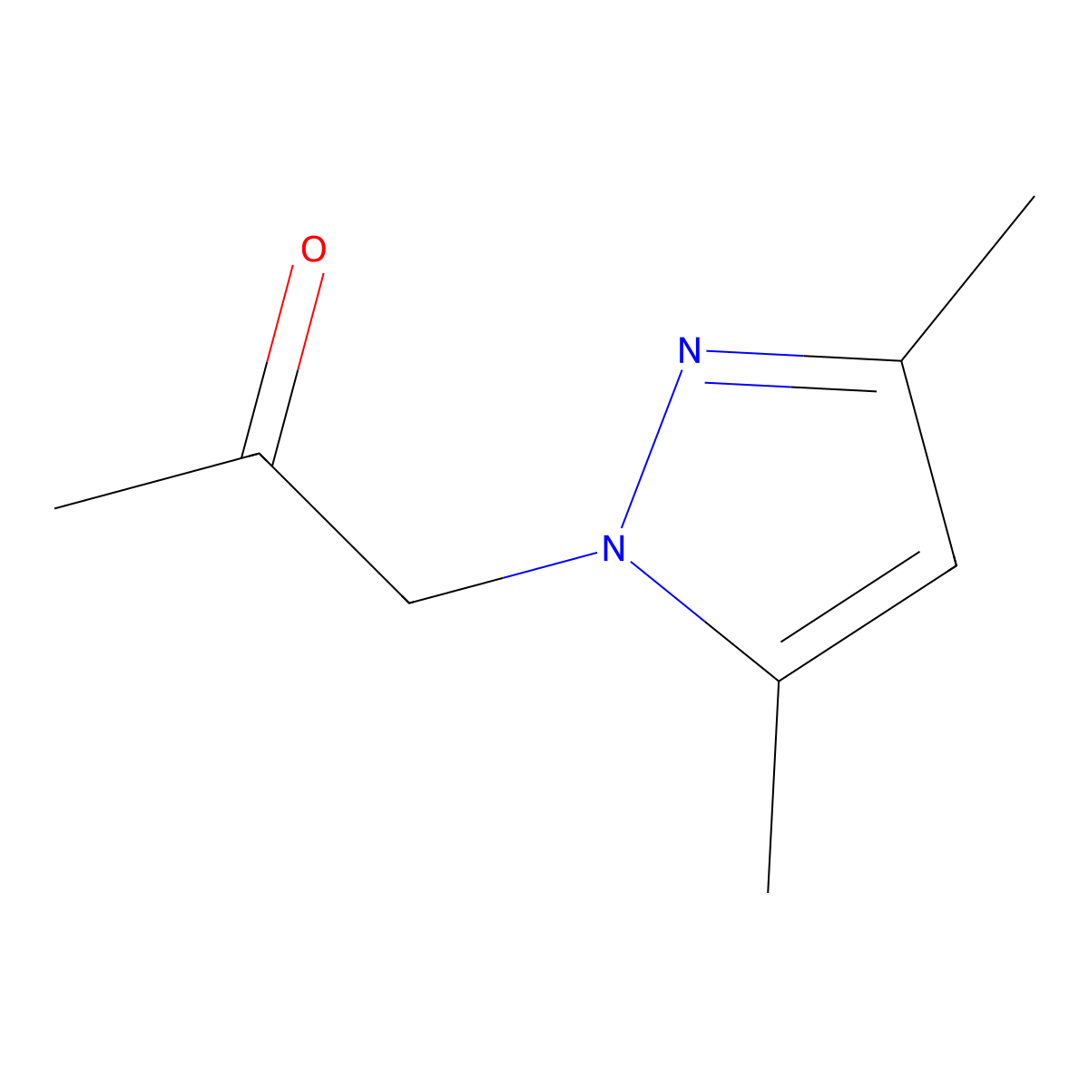 1-(3,5-dimethyl-1H-pyrazol-1-yl)acetone molecular structure, CAS 361343-66-0