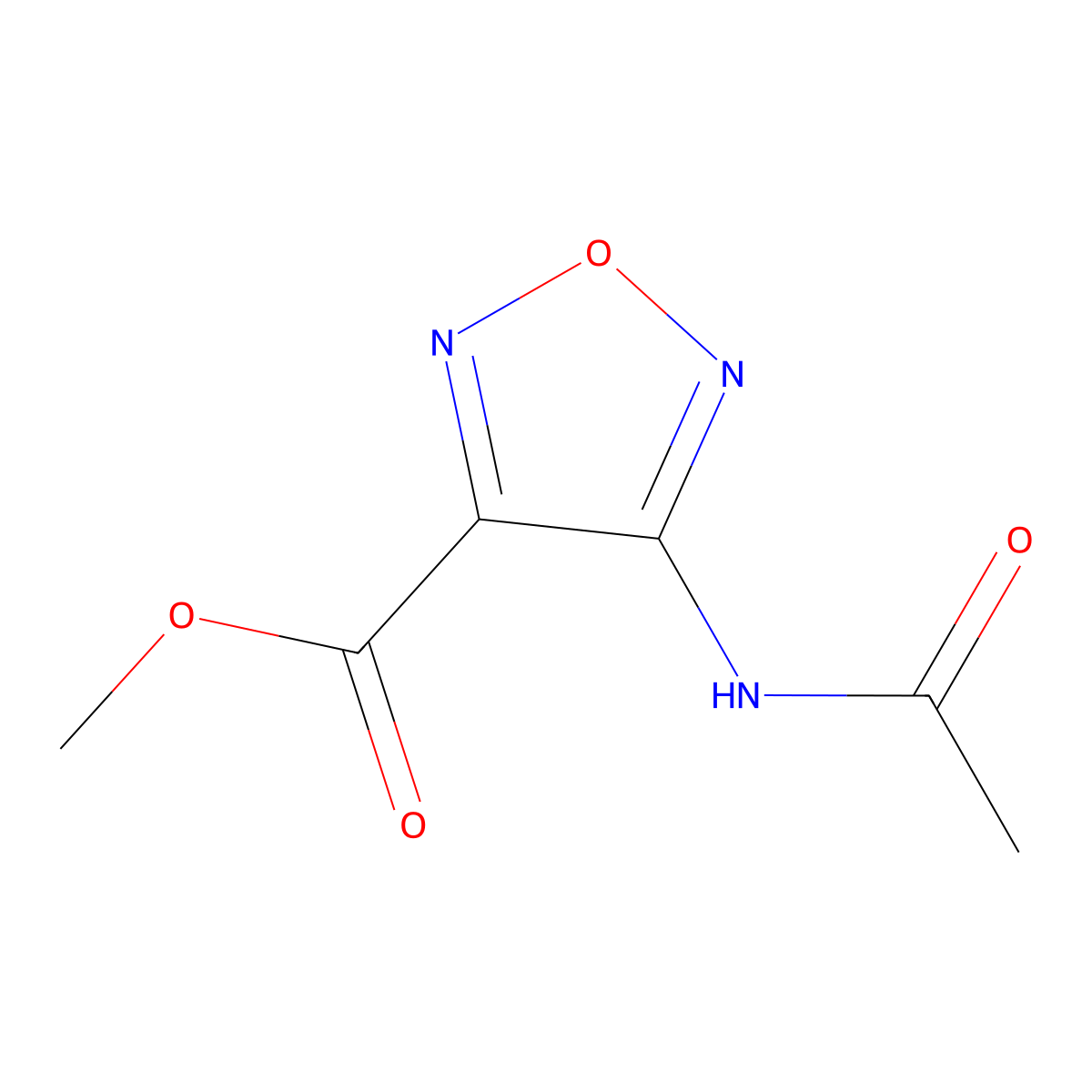 Methyl 4-acetamido-1,2,5-oxadiazole-3-carboxylate molecular structure, CAS 361364-87-6