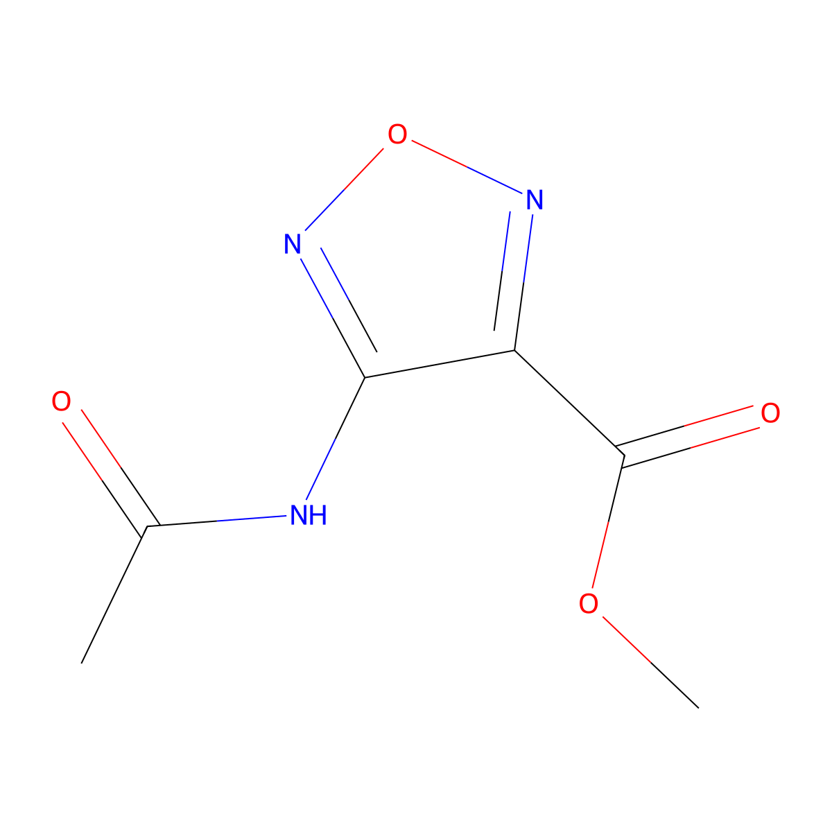 Methyl 4-acetamido-1,2,5-oxadiazole-3-carboxylate molecular structure, CAS 361364-87-6