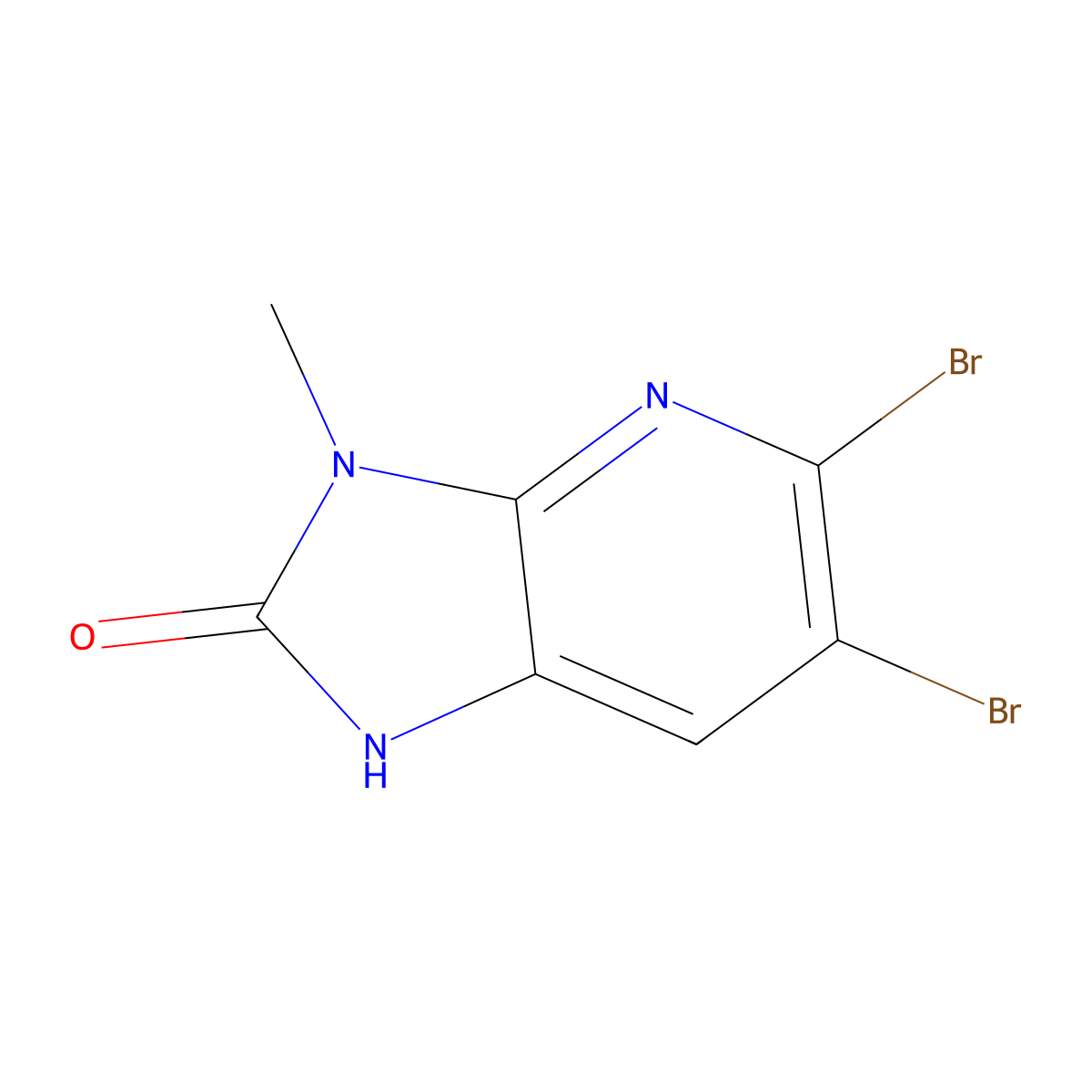 Imidazo[4,5-b]pyridin-2-one, 2,3-dihydro-5,6-dibromo-3-methyl- molecular structure, CAS 361365-07-3