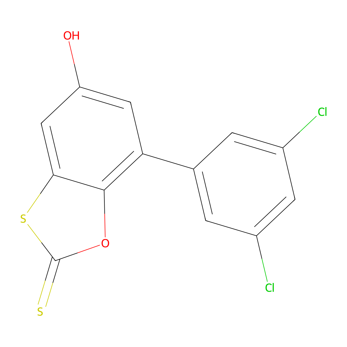 7-(3,5-Dichlorophenyl)-5-hydroxy-1,3-benzoxathiole-2-thione molecular structure, CAS 361365-10-8
