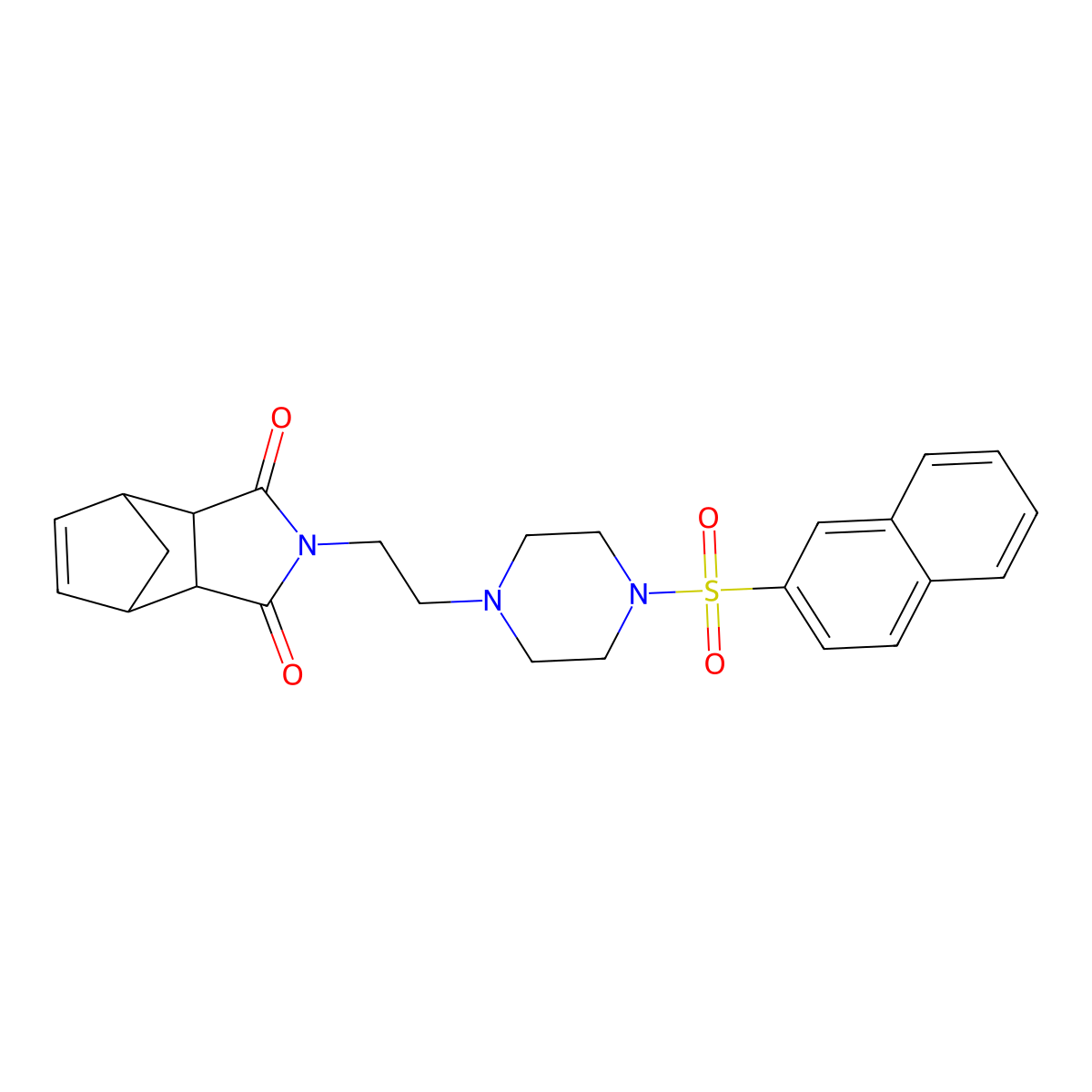 2-{2-[4-(naphthalen-2-ylsulfonyl)piperazin-1-yl]ethyl}-3a,4,7,7a-tetrahydro-1H-4,7-methanoisoindole-1,3(2H)-dione molecular structure, CAS 361366-52-1