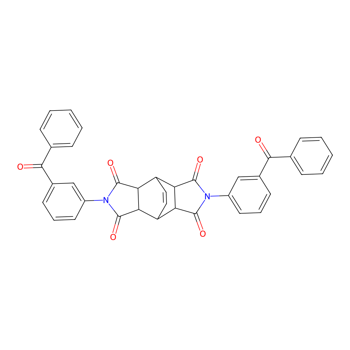 2,6-bis(3-benzoylphenyl)-4,4a,8,8a-tetrahydro-4,8-ethenopyrrolo[3,4-f]isoindole-1,3,5,7(2H,3aH,6H,7aH)-tetraone molecular structure, CAS 361366-65-6