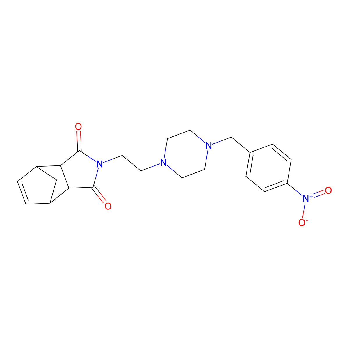 2-(2-(4-(4-nitrobenzyl)piperazin-1-yl)ethyl)-3a,4,7,7a-tetrahydro-1H-4,7-methanoisoindole-1,3(2H)-dione molecular structure, CAS 361366-71-4