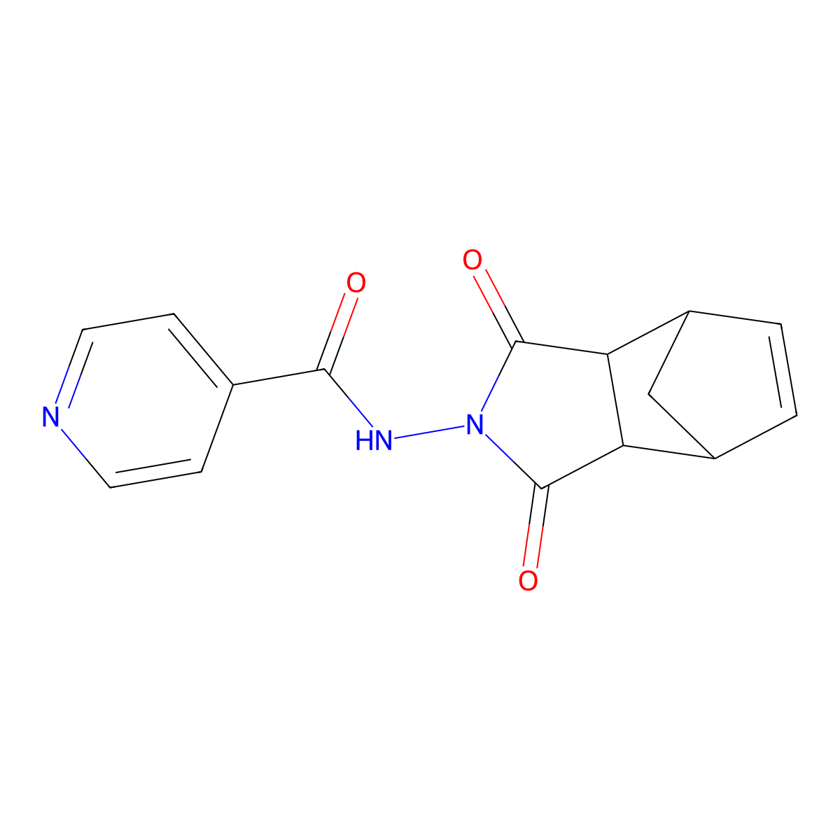 N-(1,3-dioxo-3a,4,7,7a-tetrahydro-1H-4,7-methanoisoindol-2(3H)-yl)isonicotinamide molecular structure, CAS 361366-88-3