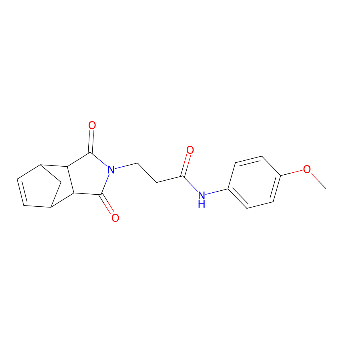 3-(1,3-dioxo-1,3,3a,4,7,7a-hexahydro-2H-4,7-methanoisoindol-2-yl)-N-(4-methoxyphenyl)propanamide molecular structure, CAS 361366-90-7