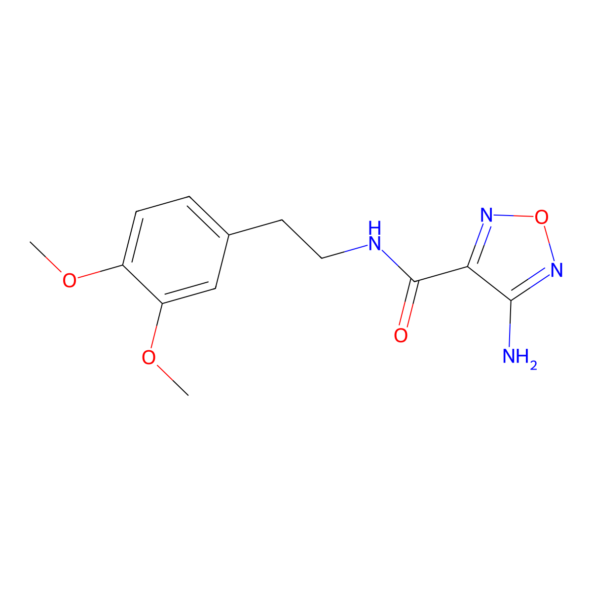 4-amino-N-[2-(3,4-dimethoxyphenyl)ethyl]-1,2,5-oxadiazole-3-carboxamide molecular structure, CAS 361367-37-5