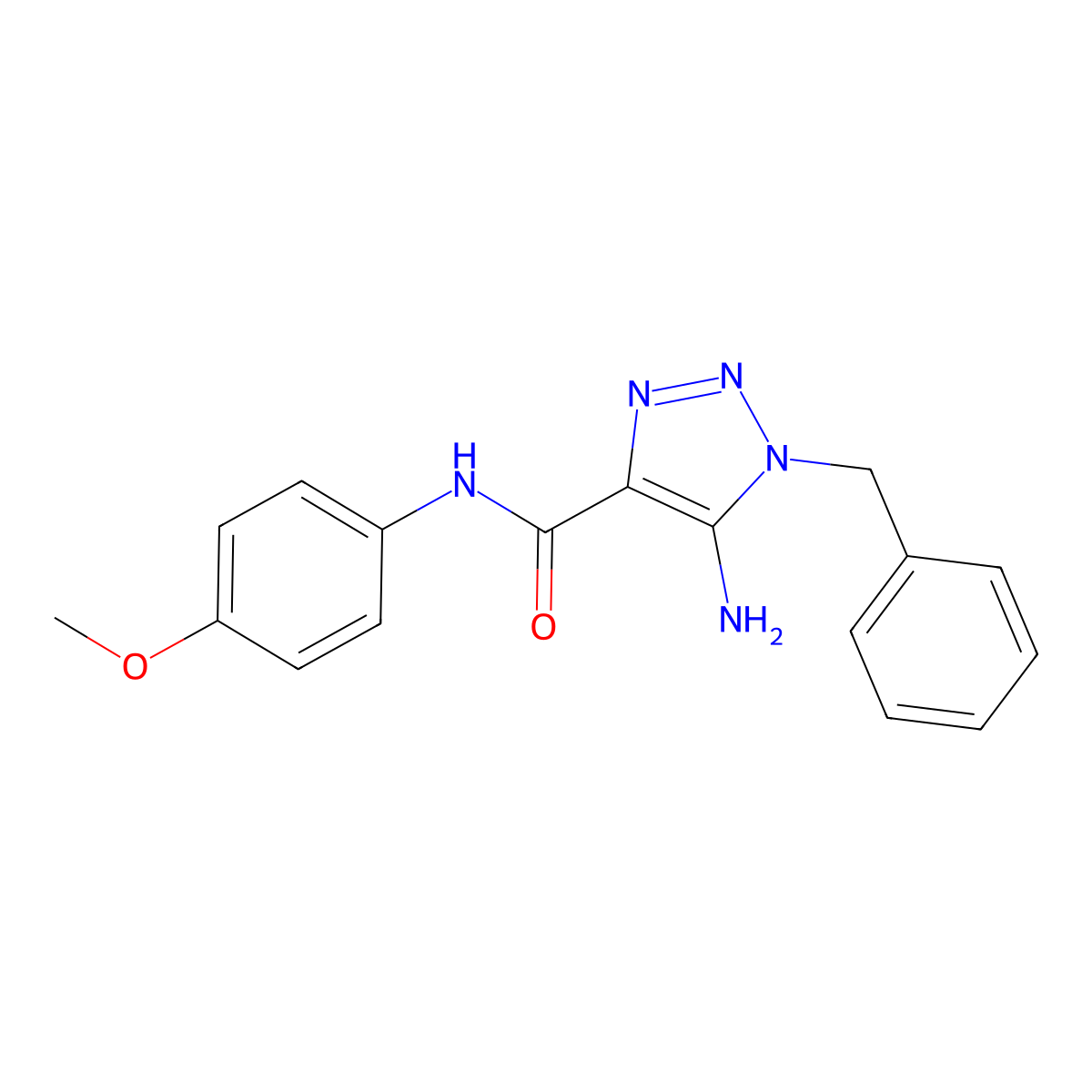 5-Amino-N-(4-methoxyphenyl)-1-(phenylmethyl)-1H-1,2,3-triazole-4-carboxamide molecular structure, CAS 361367-39-7