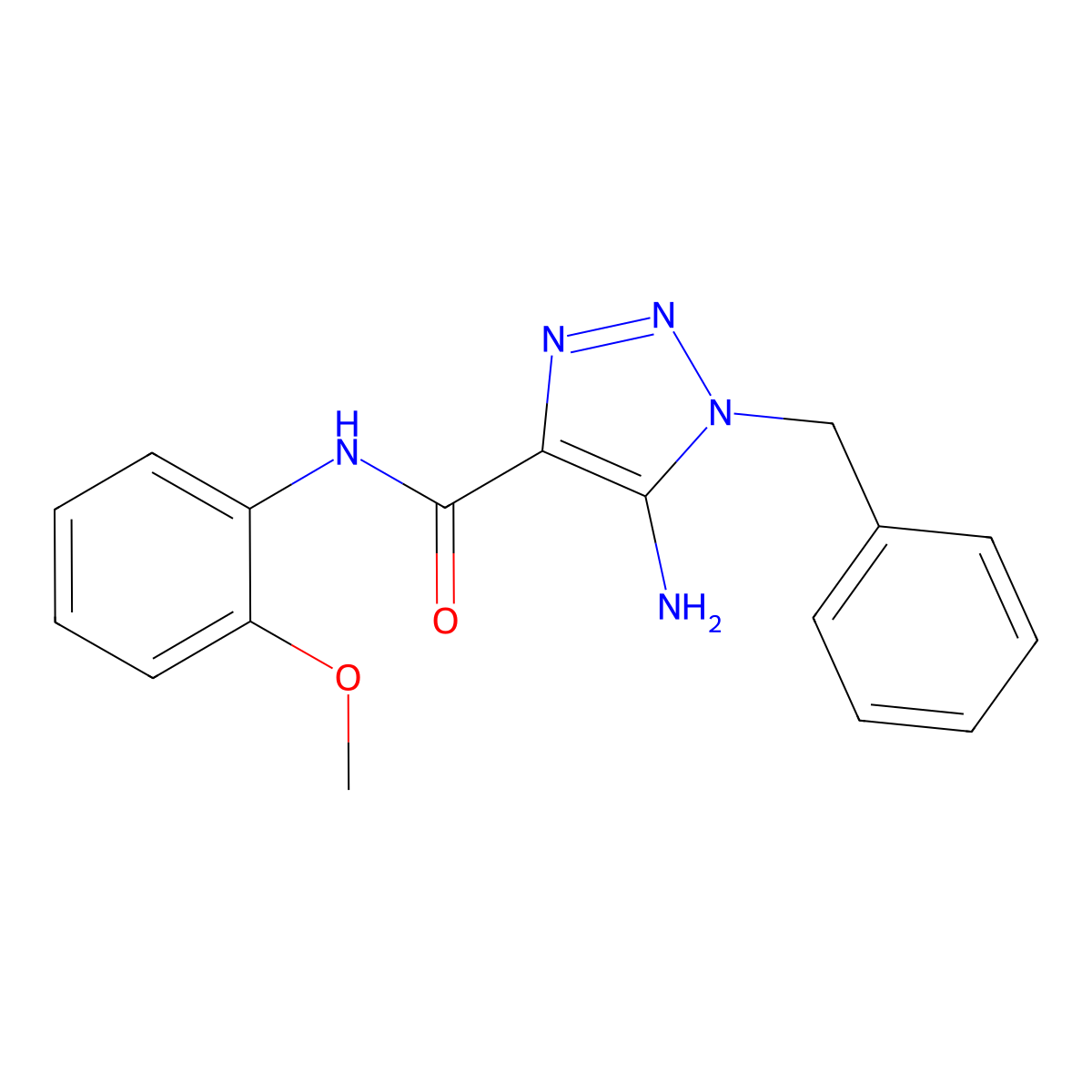 5-Amino-1-benzyl-N-(2-methoxyphenyl)-1H-1,2,3-triazole-4-carboxamide molecular structure, CAS 361367-40-0