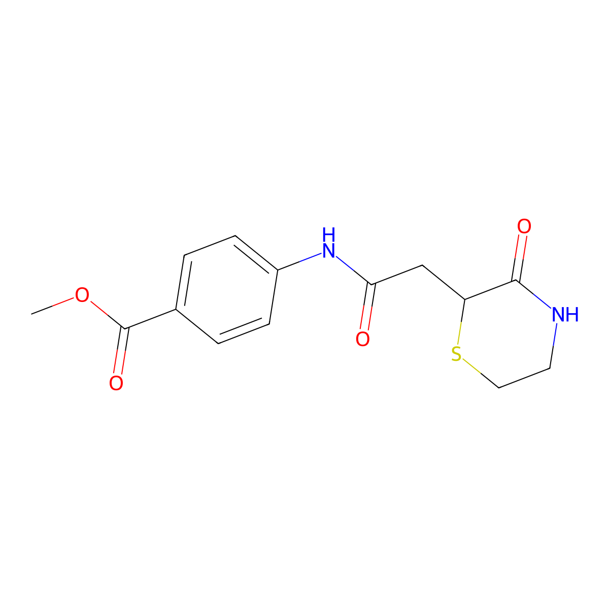 Methyl 4-{[(3-oxothiomorpholin-2-yl)acetyl]amino}benzoate molecular structure, CAS 361367-95-5