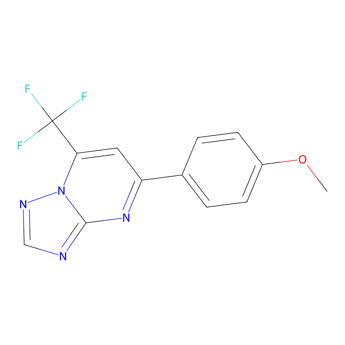 5-(4-Methoxyphenyl)-7-(trifluoromethyl)[1,2,4]triazolo[1,5-a]pyrimidine molecular structure, CAS 361368-95-8
