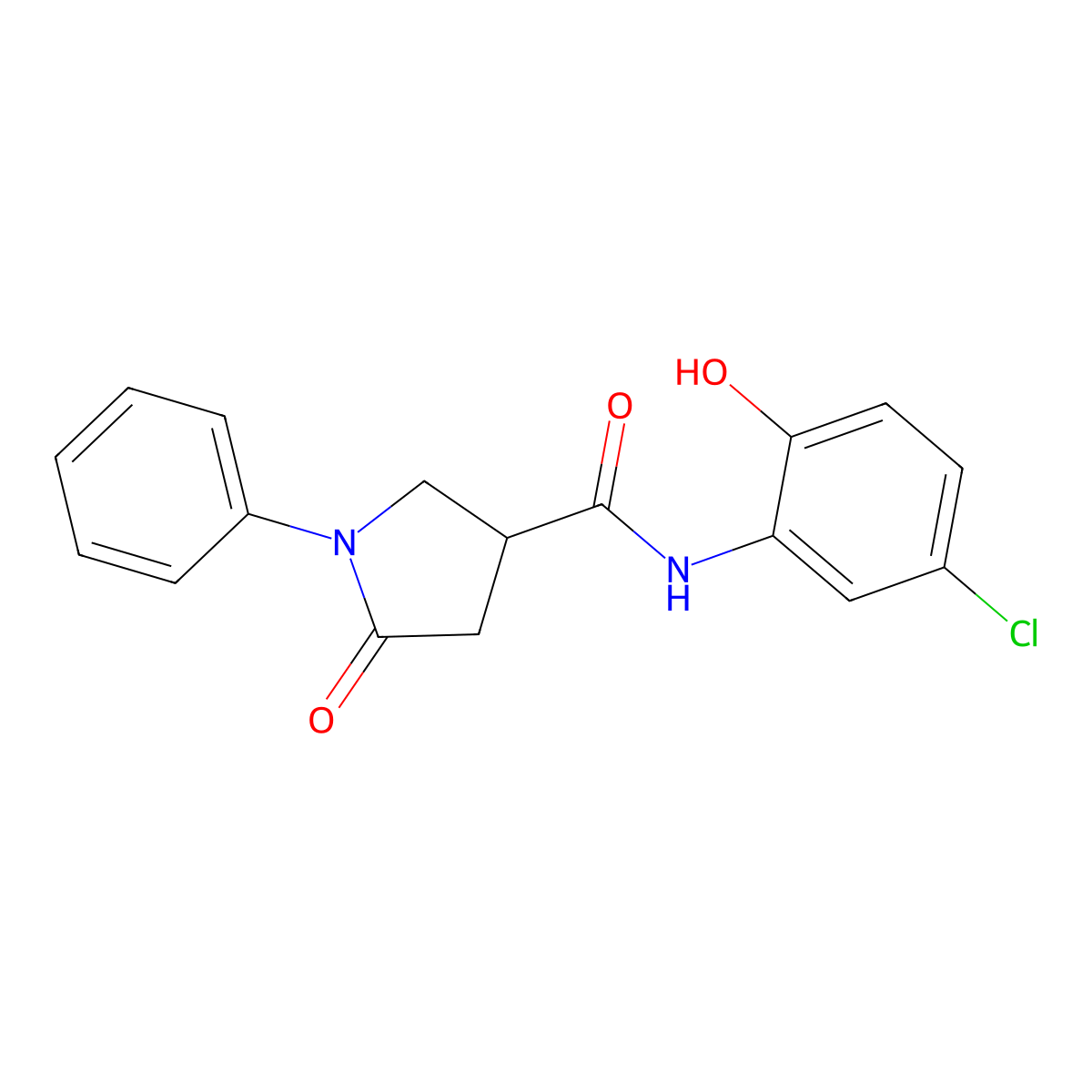 N-(5-chloro-2-hydroxyphenyl)-5-oxo-1-phenylpyrrolidine-3-carboxamide molecular structure, CAS 361369-00-8