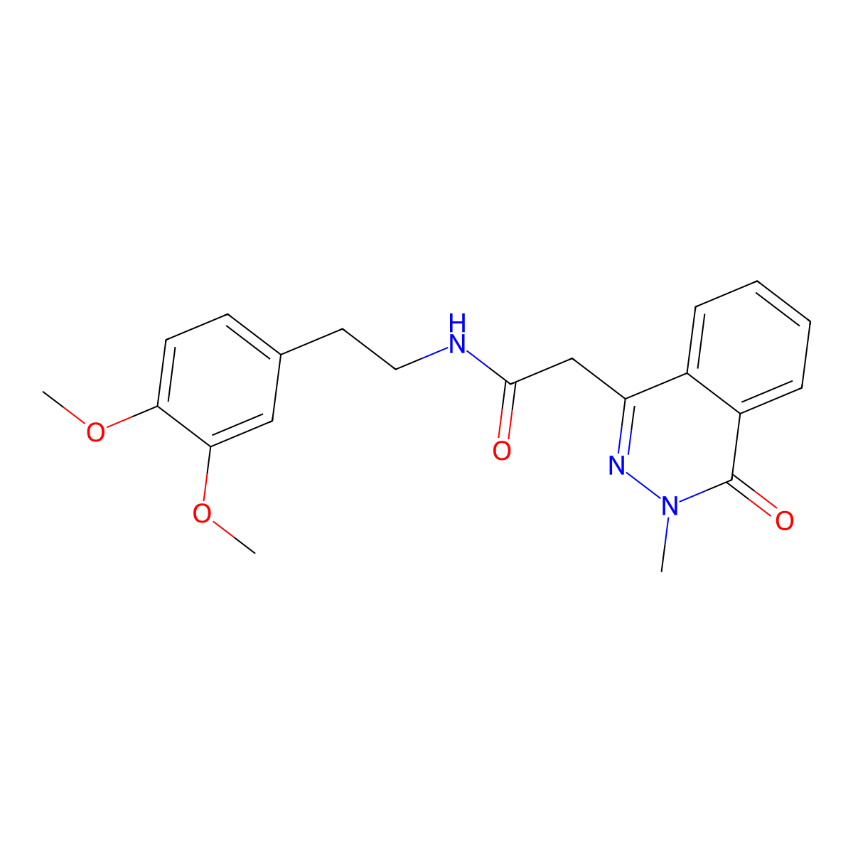 N-(2-(3,4-Dimethoxyphenyl)ethyl)-3,4-dihydro-3-methyl-4-oxo-1-phthalazineacetamide molecular structure, CAS 361369-01-9