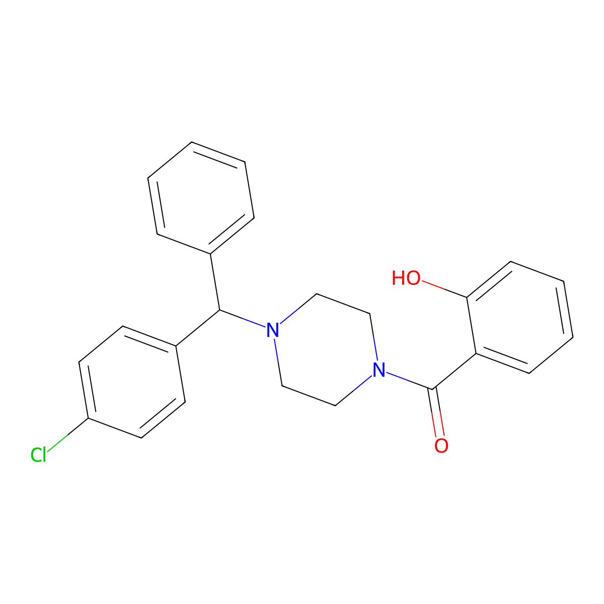 [4-[(4-Chlorophenyl)-phenylmethyl]piperazin-1-yl]-(2-hydroxyphenyl)methanone molecular structure, CAS 361369-02-0