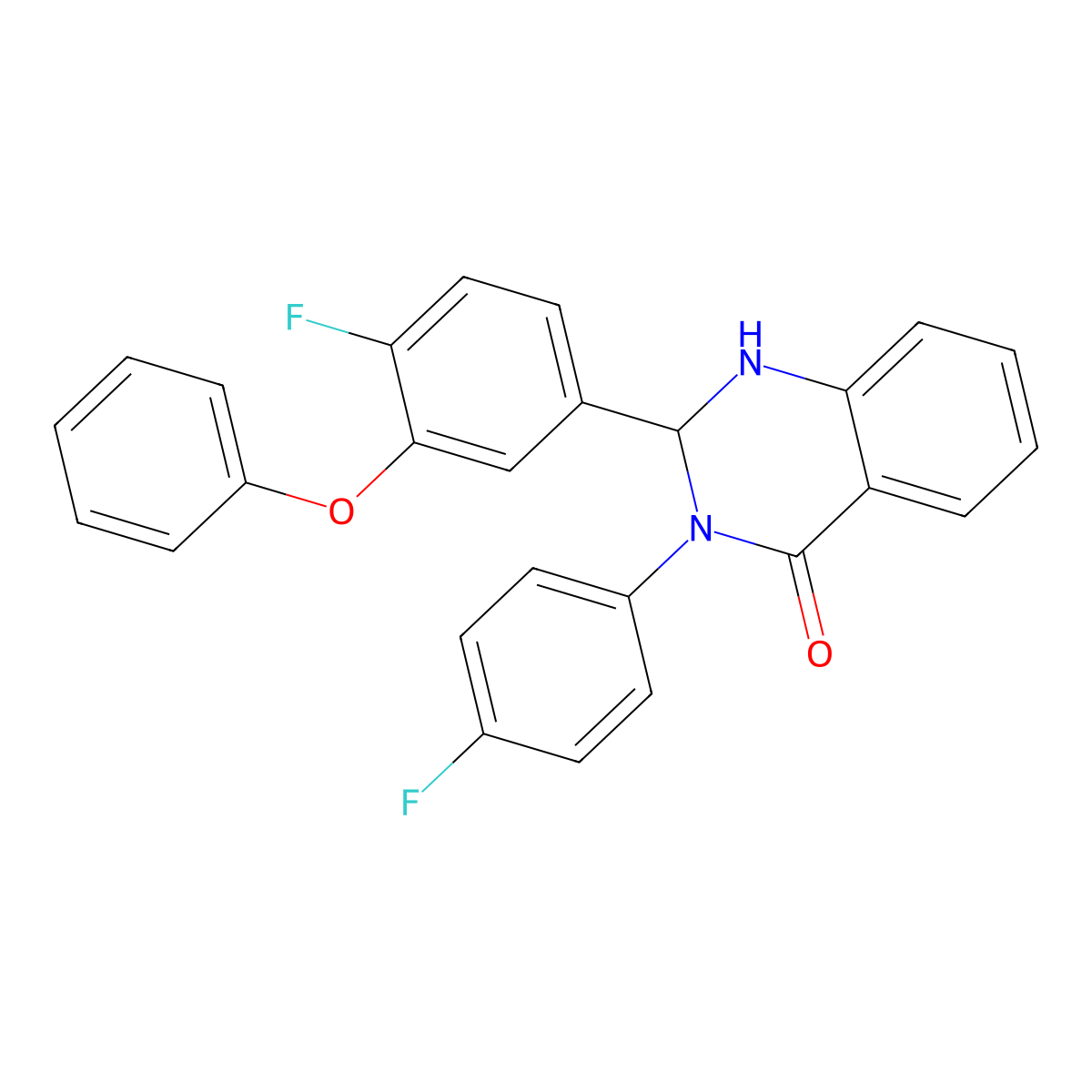 2-(4-Fluoro-3-phenoxyphenyl)-3-(4-fluorophenyl)-2,3-dihydro-4(1H)-quinazolinone molecular structure, CAS 361369-14-4