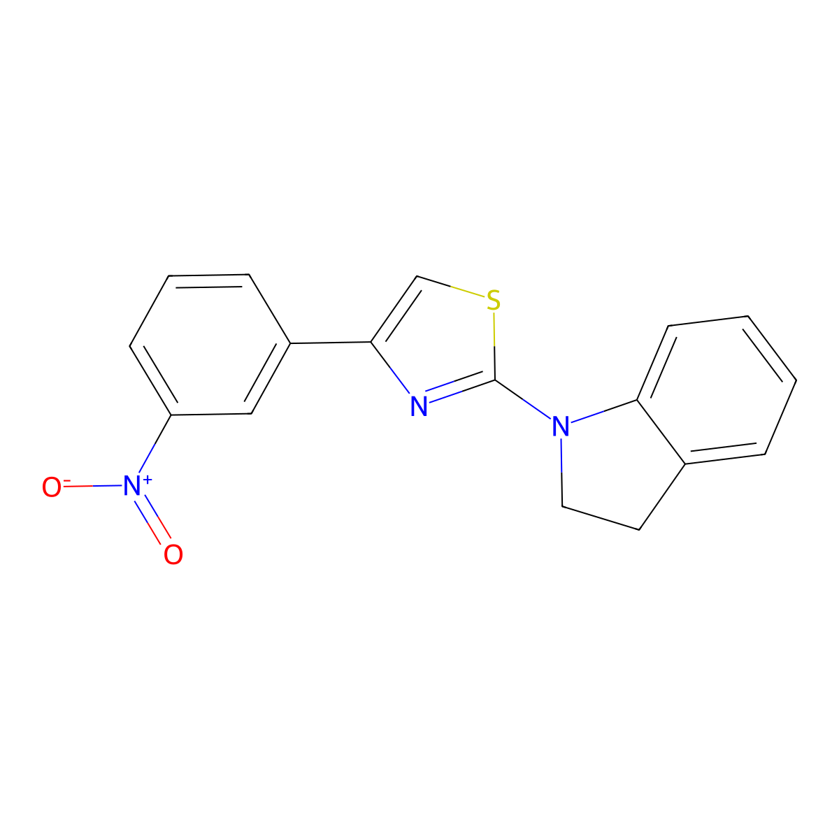 2-(Indolin-1-yl)-4-(3-nitrophenyl)thiazole molecular structure, CAS 361369-35-9