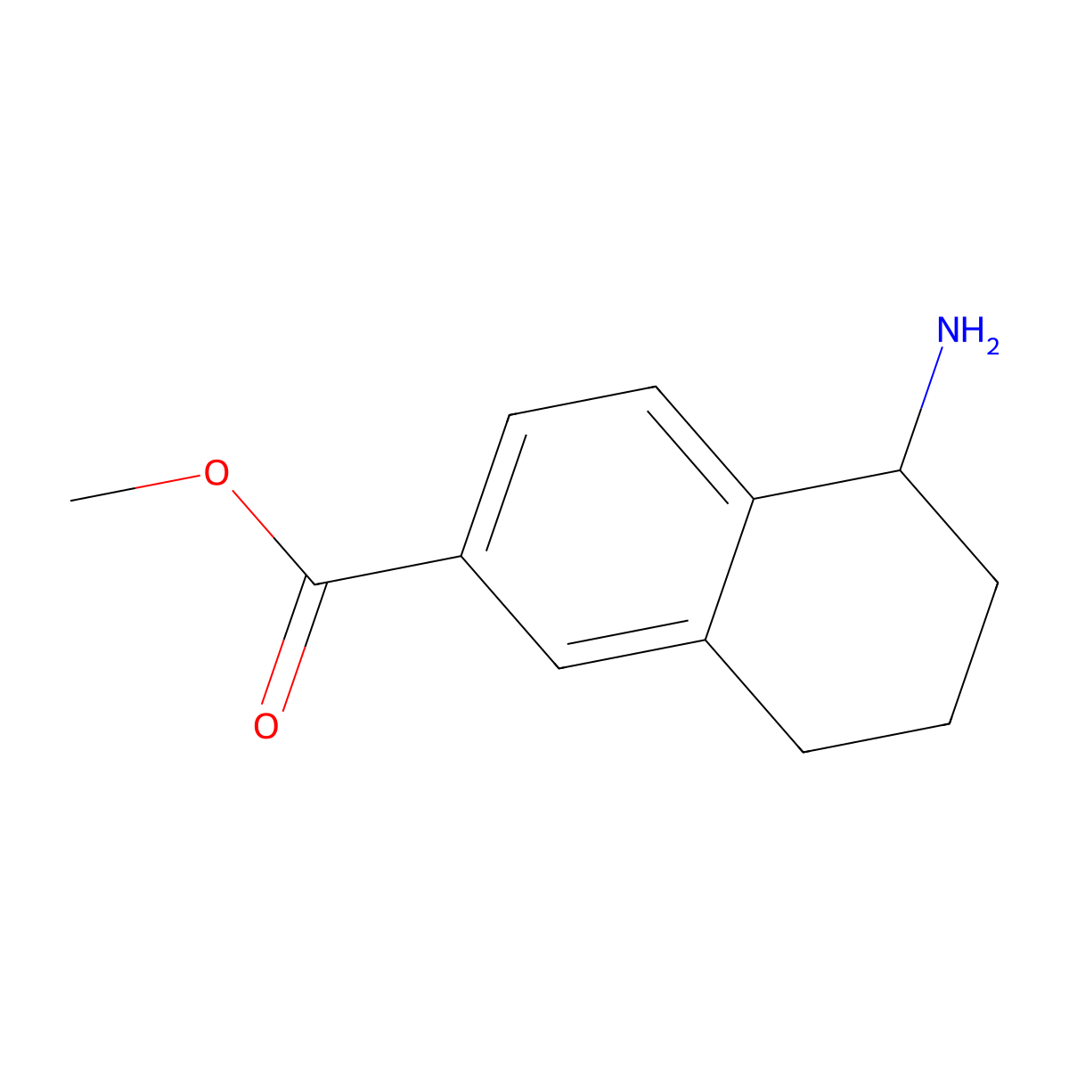 Methyl 5-amino-5,6,7,8-tetrahydronaphthalene-2-carboxylate molecular structure, CAS 361369-87-1
