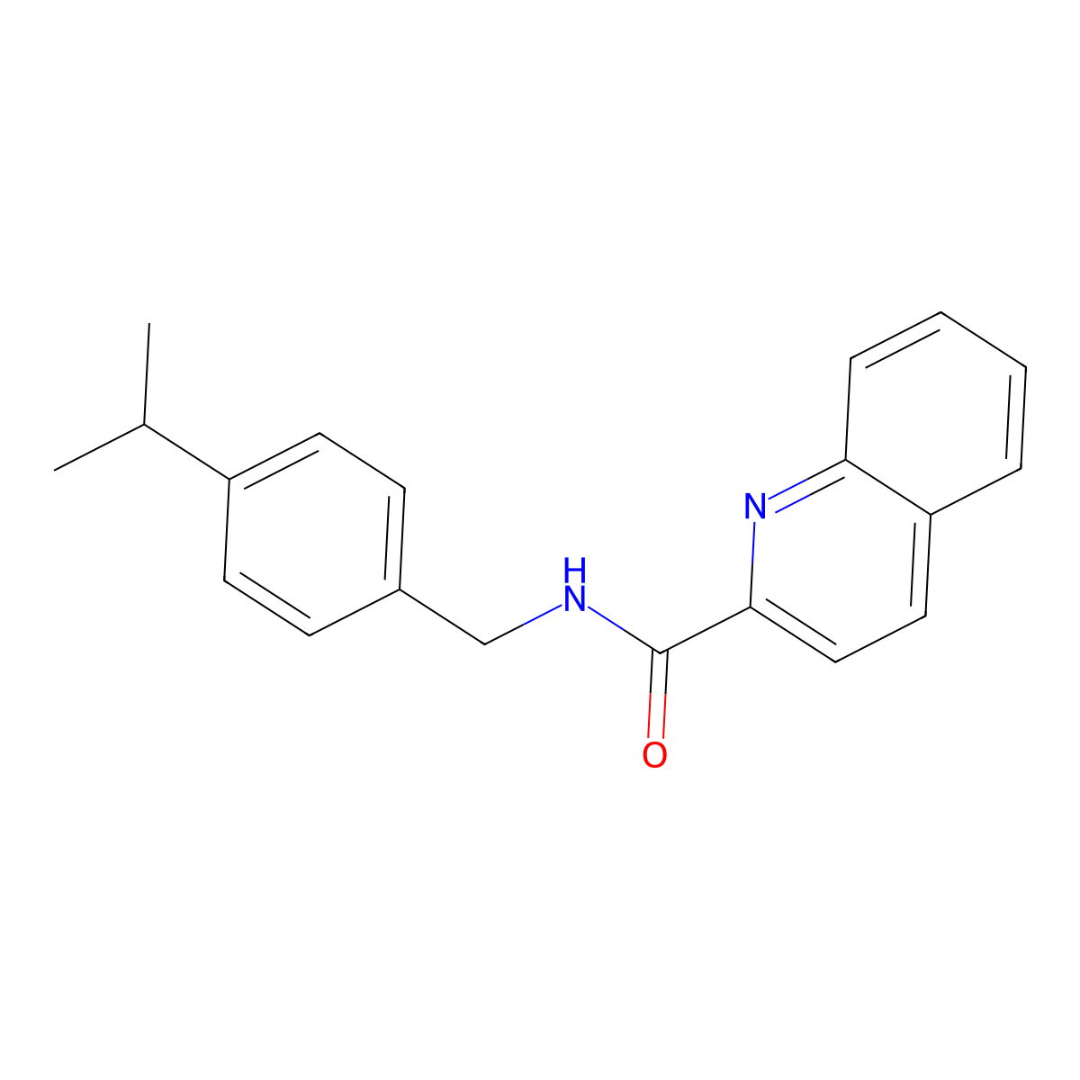 N-(4-isopropylbenzyl)-2-quinolinecarboxamide molecular structure, CAS 361371-35-9