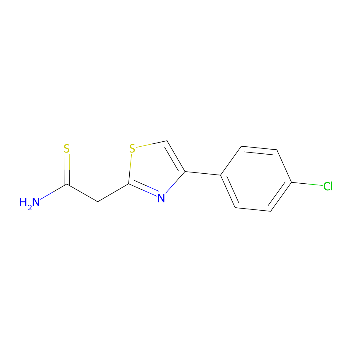 2-[4-(4-Chlorophenyl)-1,3-thiazol-2-yl]ethanethioamide molecular structure, CAS 361373-09-3