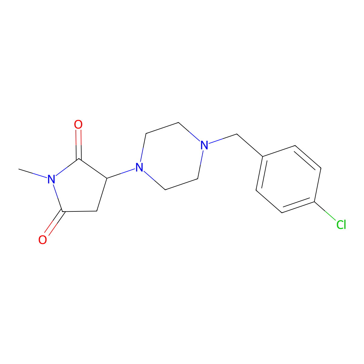 3-[4-(4-Chlorobenzyl)piperazin-1-yl]-1-methylpyrrolidine-2,5-dione molecular structure, CAS 361373-49-1