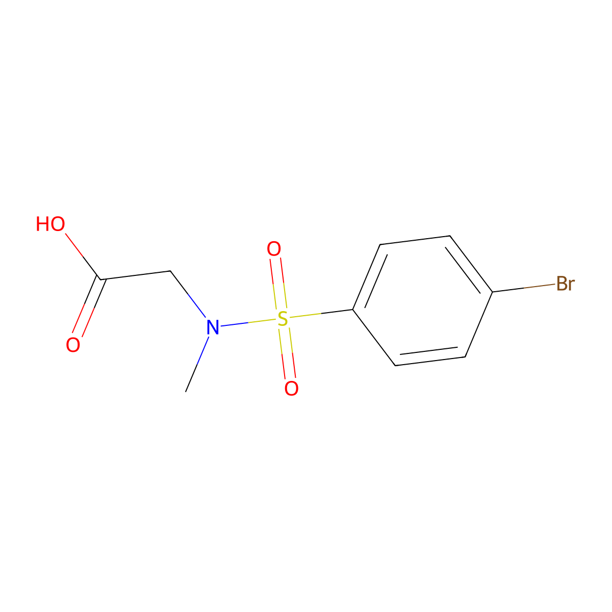 2-(N-methyl4-bromobenzenesulfonamido)acetic acid molecular structure, CAS 361374-14-3