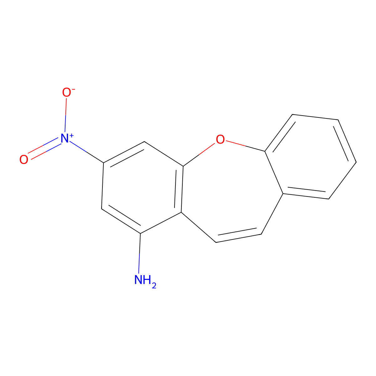 3-Nitrodibenzo[b,f]oxepin-1-amine molecular structure, CAS 361374-55-2
